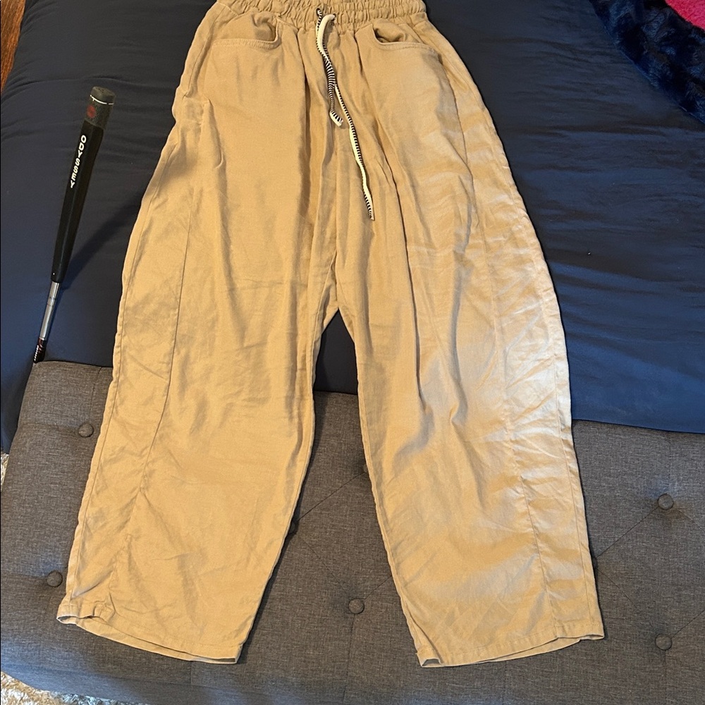 ASKK NY Women's Drawstring Joggers in Tan